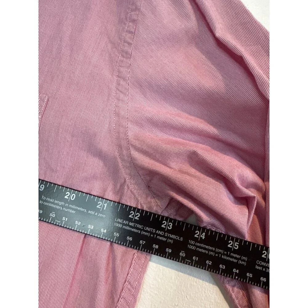 J.Crew Men's L Pink White Striped Tailored Fit Button-Down Shirt Y2K VTG Preppy